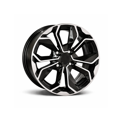 Jante DY176 KM 16x6.5 4x100 ET35 negru diamond cut compatibile Dacia, Renault, Opel, Nissan